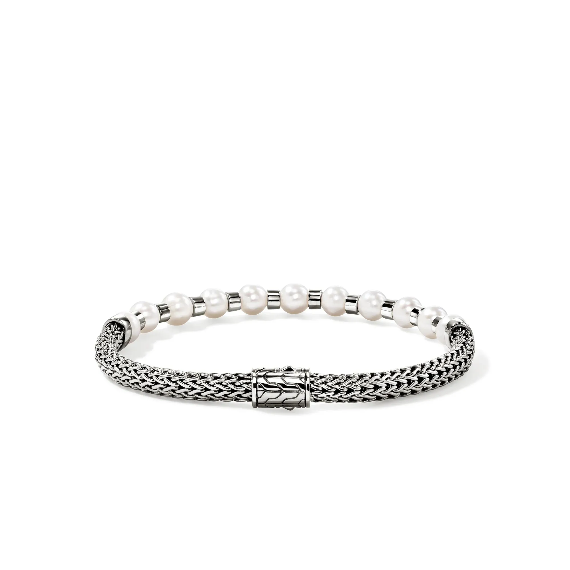 JOHN HARDY STERLING SILVER ESSENTIALS PEARL BRACELET - MEDIUM