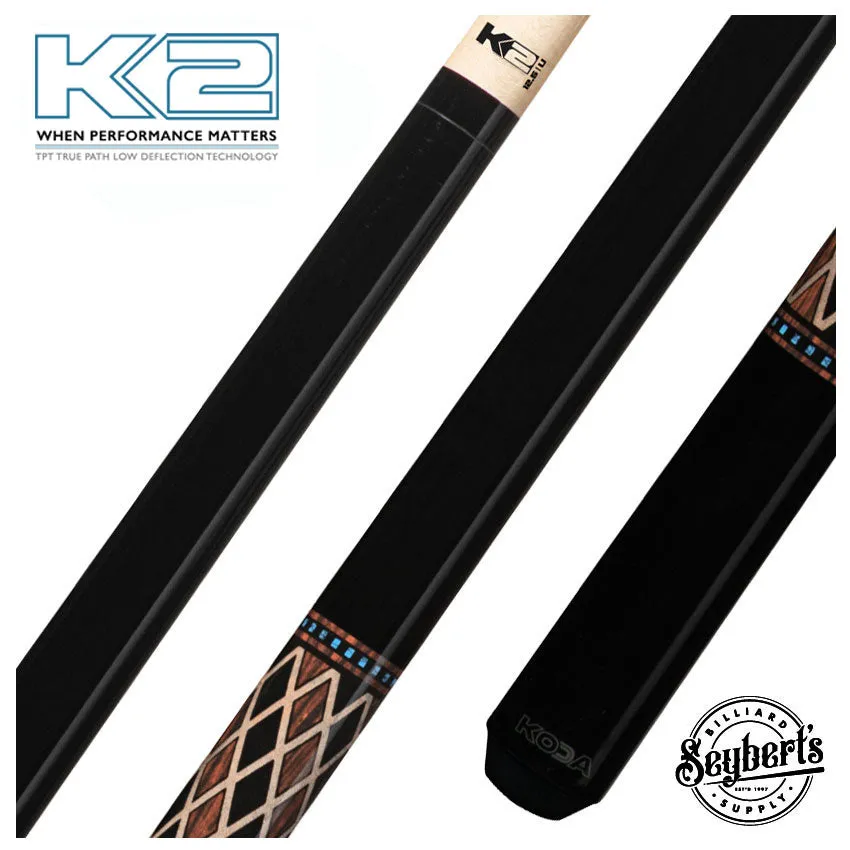 K2 KL116 Onyx and Cocobolo Graphic Pool Cue with 12.50mm K2 LD Shaft - KL116