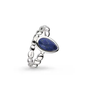 Kit Heath Sterling Silver Rhodium Plated Coast Azure Lapis Ring (SI6885)