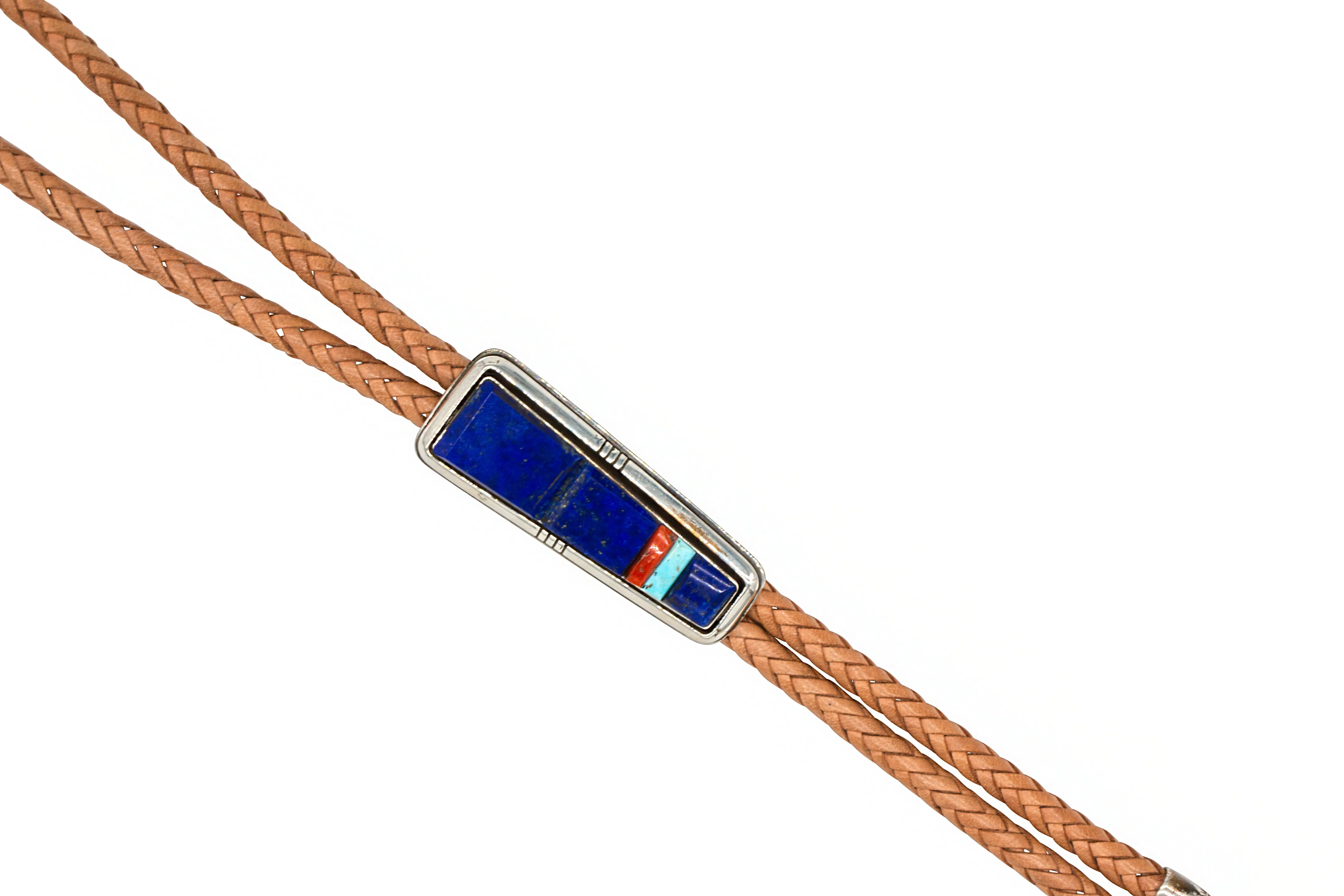 Lapis, Coral, & Kingman Turquoise Bolo | Leroy Begay