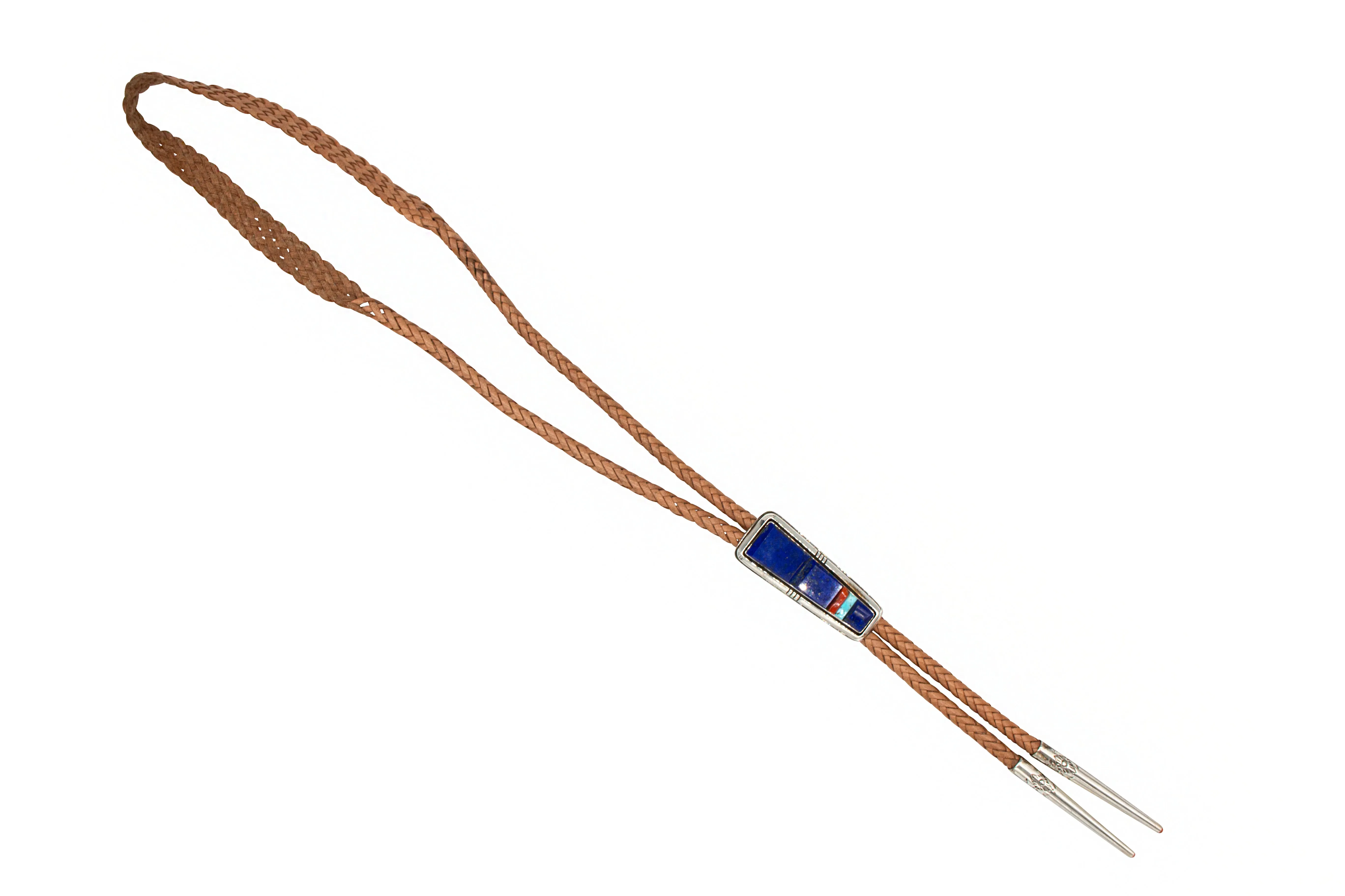 Lapis, Coral, & Kingman Turquoise Bolo | Leroy Begay