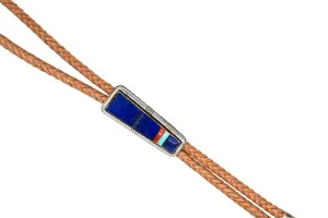 Lapis, Coral, & Kingman Turquoise Bolo | Leroy Begay
