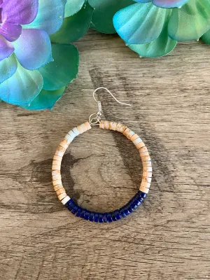 Lapis hoop earring
