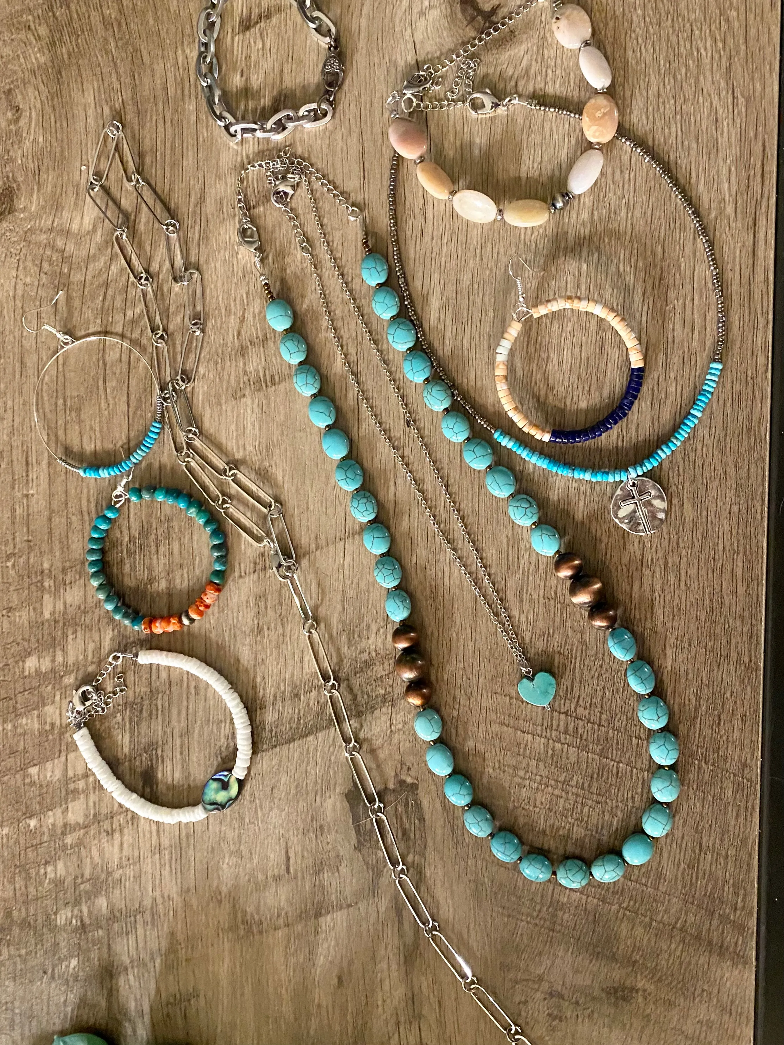 Lapis hoop earring
