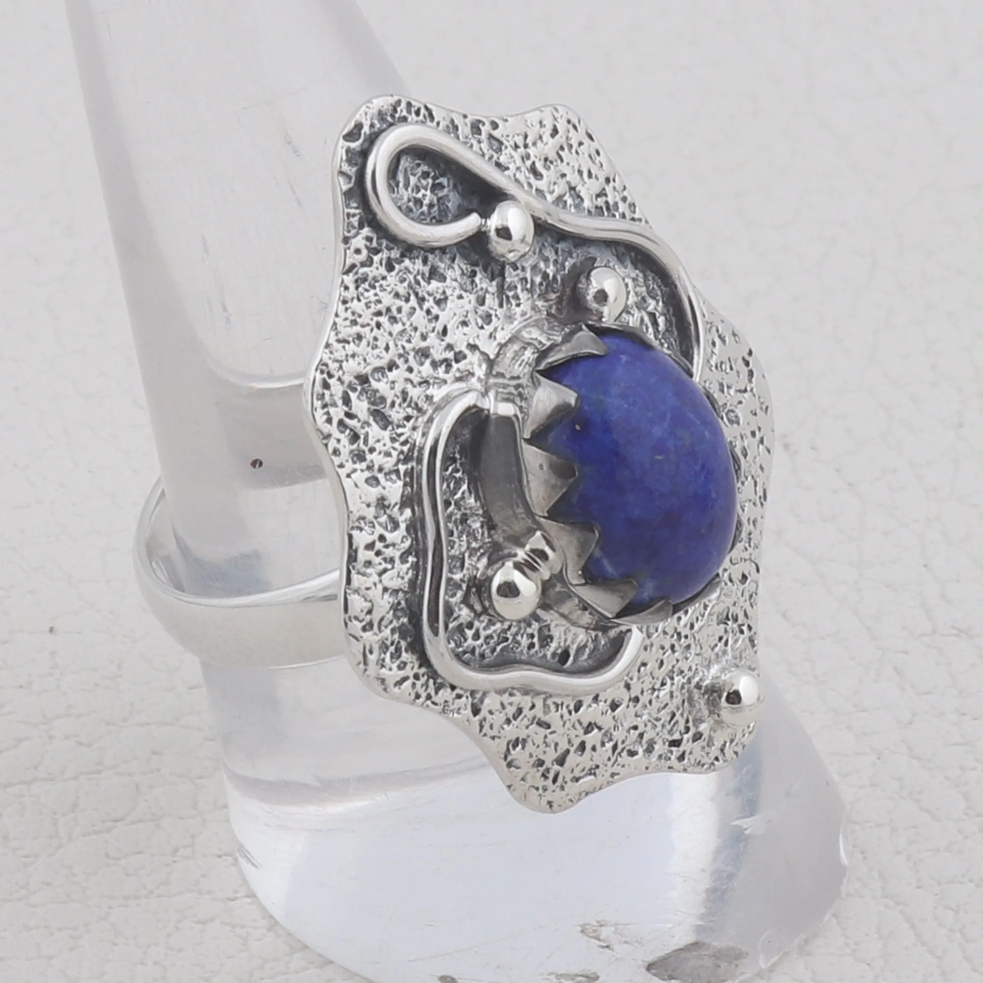 Lapis Lazuli Gemstone 925 Solid Silver Ring & Earrings Set