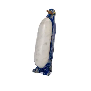 Lapis Lazuli Penguin Statue Size 7 | Artisan Decor Piece | Made in the Andes