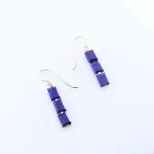 Lapis Lazuli Rectangle Stack Earrings