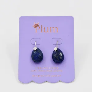 Lapis lazuli sterling silver fish hook earrings
