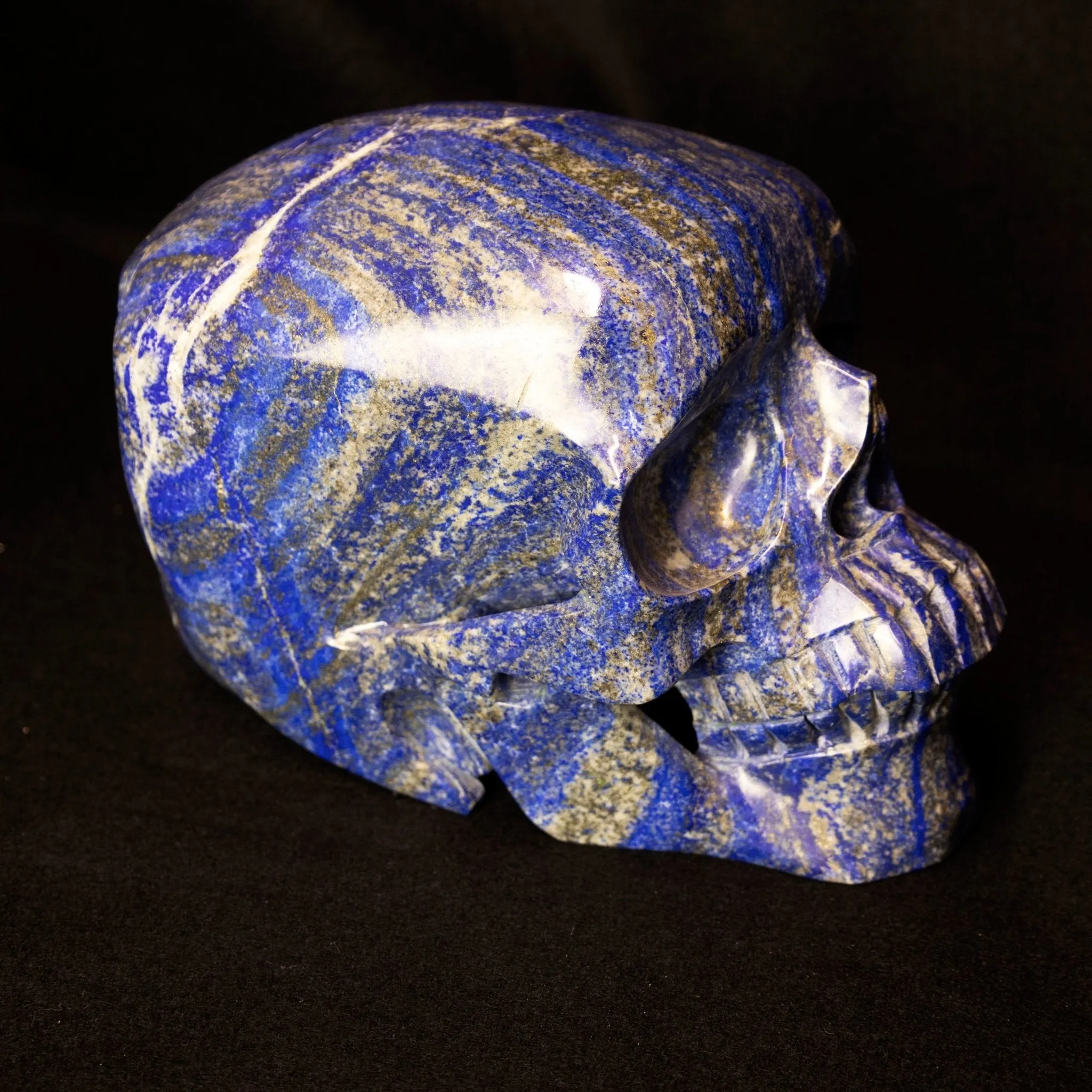 Lapis Skull 9 Inch Carving