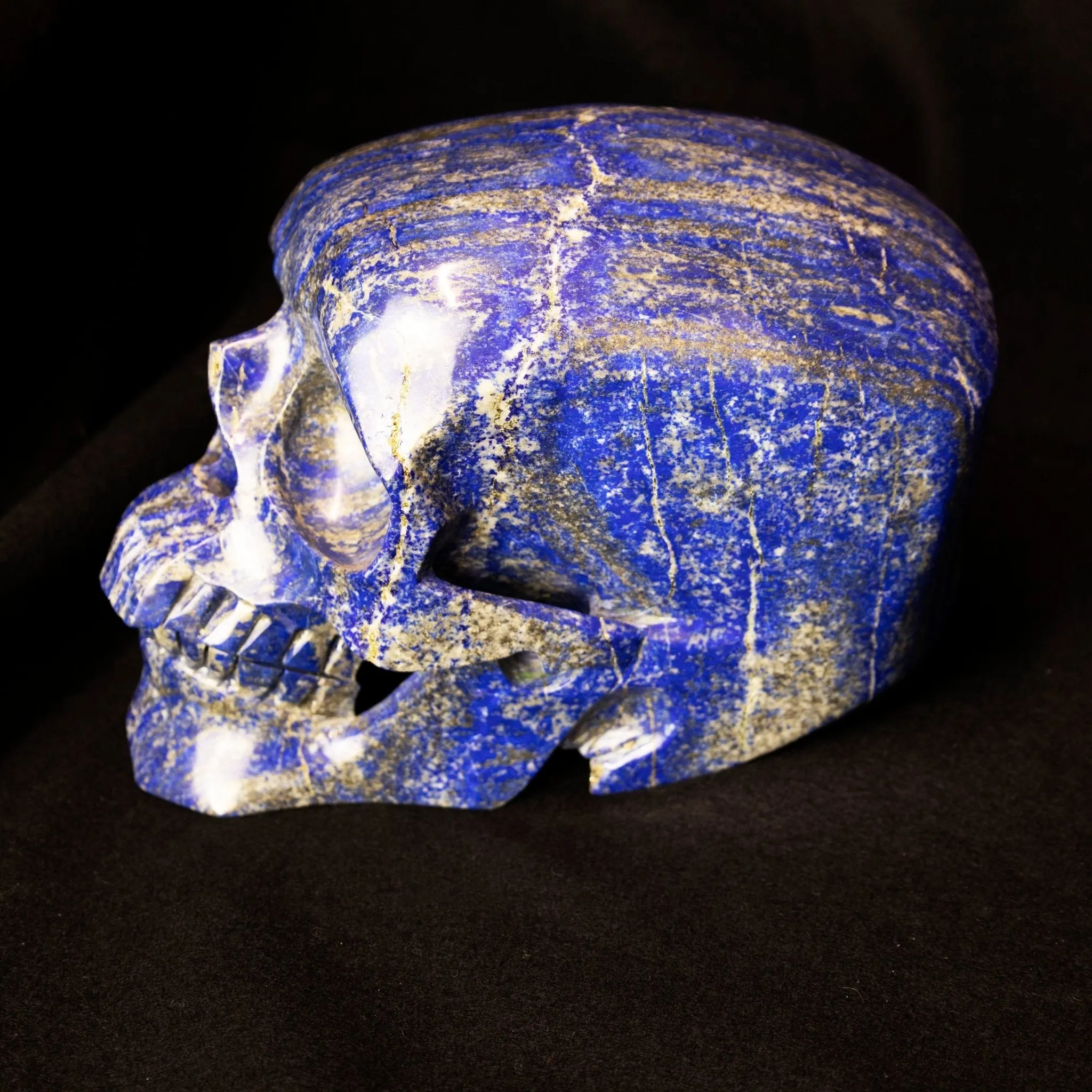 Lapis Skull 9 Inch Carving