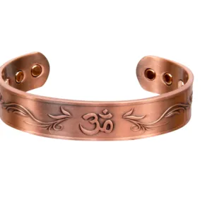Magnetic Copper Om Bracelet