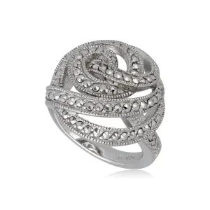 Maracasit Statement Spiral Cocktail Ring in Sterling Silber