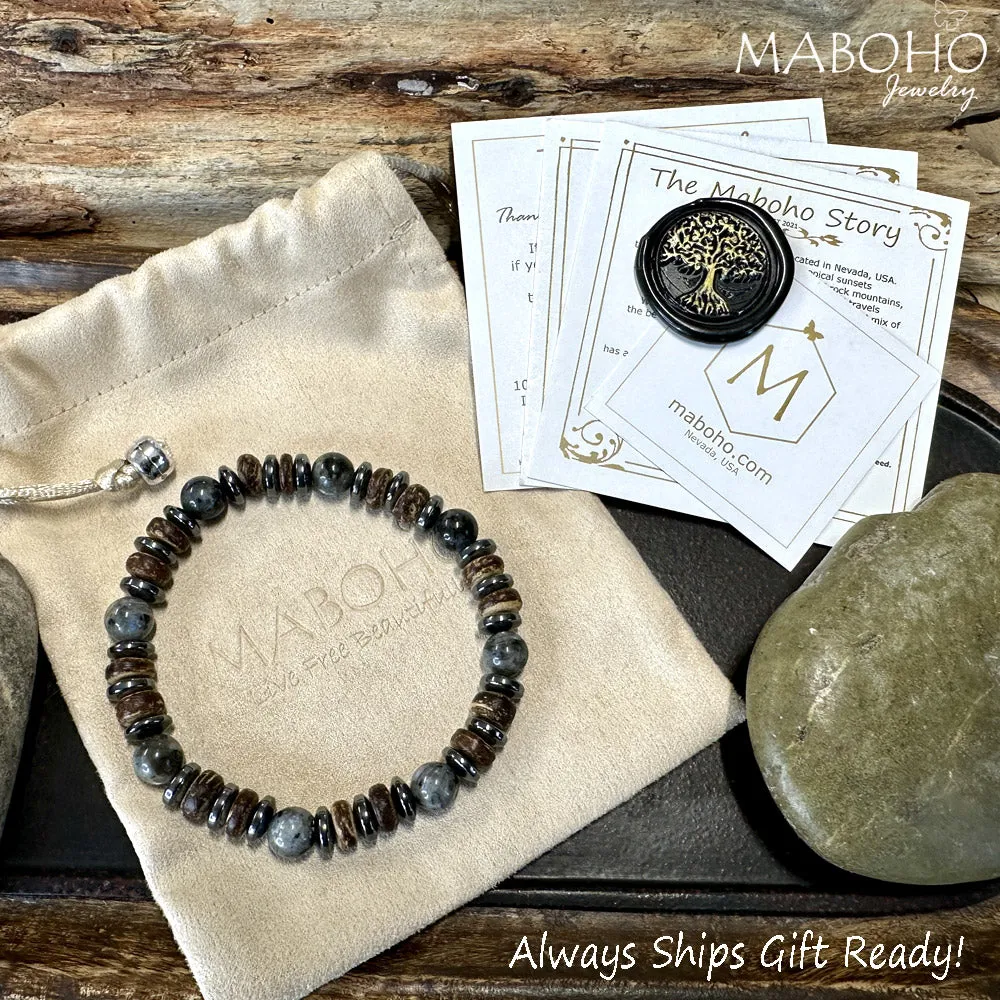 Men's 2 Piece Phoenix Stone & Onyx Bracelet