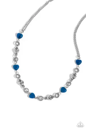 My HEARTBEAT Will Go On - Blue Necklace - Paparazzi Accessories