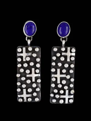 Native American Jewelry Lapis Droplet Post Earrings