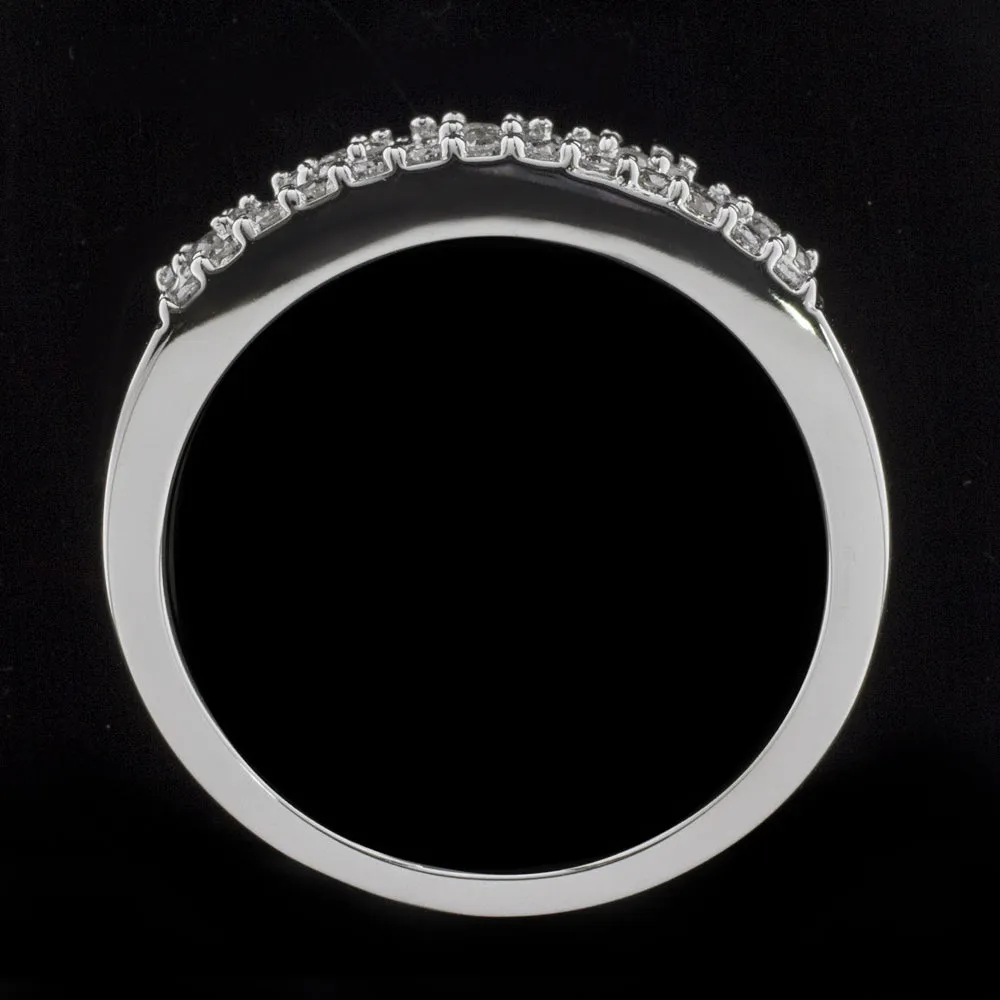 NATURAL DIAMOND COCKTAIL BAND WIDE CLUSTER ILLUSION RING 14k WHITE GOLD 1/2ct