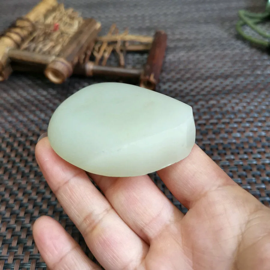Natural Hetian Jade Rough Nephrite Raw S-(87g,5.9X4.5X1.5cm)