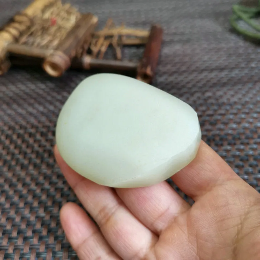 Natural Hetian Jade Rough Nephrite Raw S-(87g,5.9X4.5X1.5cm)