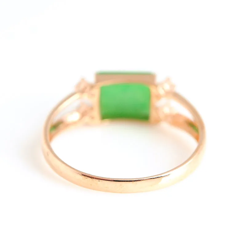 Natural Jade Ring Jadeite Gold Ring RG56