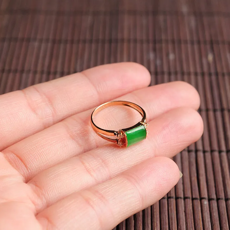 Natural Jade Ring Jadeite Gold Ring RG56
