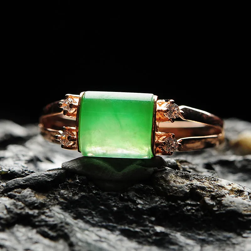 Natural Jade Ring Jadeite Gold Ring RG56
