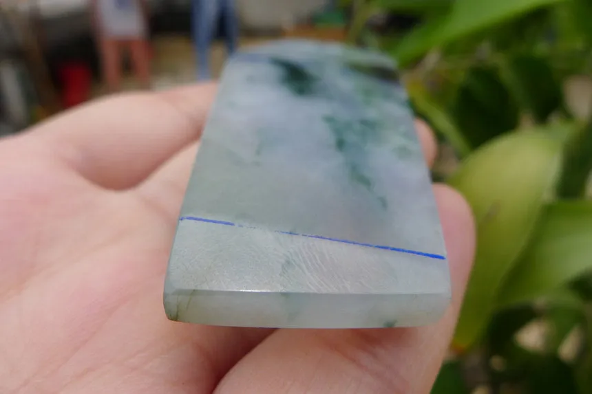 Natural Jade Rough Jadeite Raw (59g,10.3X4X0.55cm)