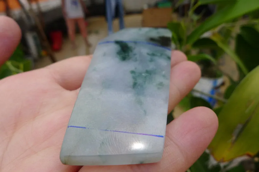Natural Jade Rough Jadeite Raw (59g,10.3X4X0.55cm)