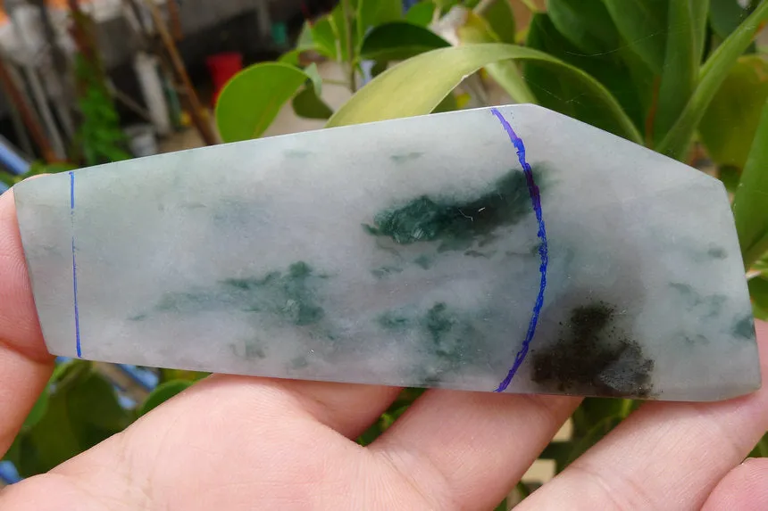Natural Jade Rough Jadeite Raw (59g,10.3X4X0.55cm)