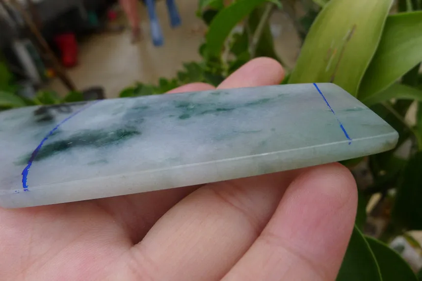 Natural Jade Rough Jadeite Raw (59g,10.3X4X0.55cm)