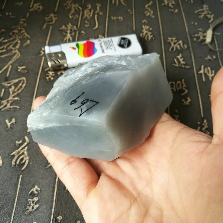 Natural Kunlun Jade Rough Nephrite Raw (327g, 7.5X7X3cm)