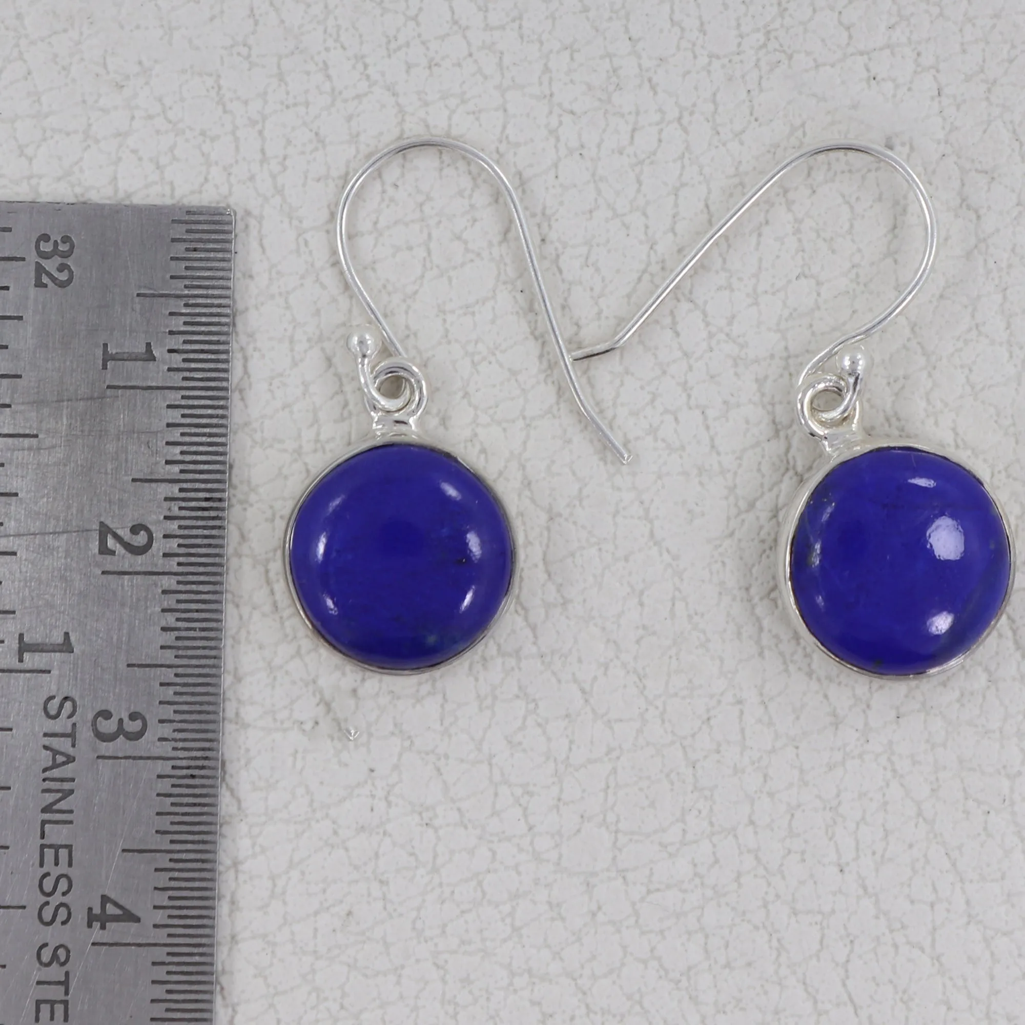 Natural Lapis Silver Earrings