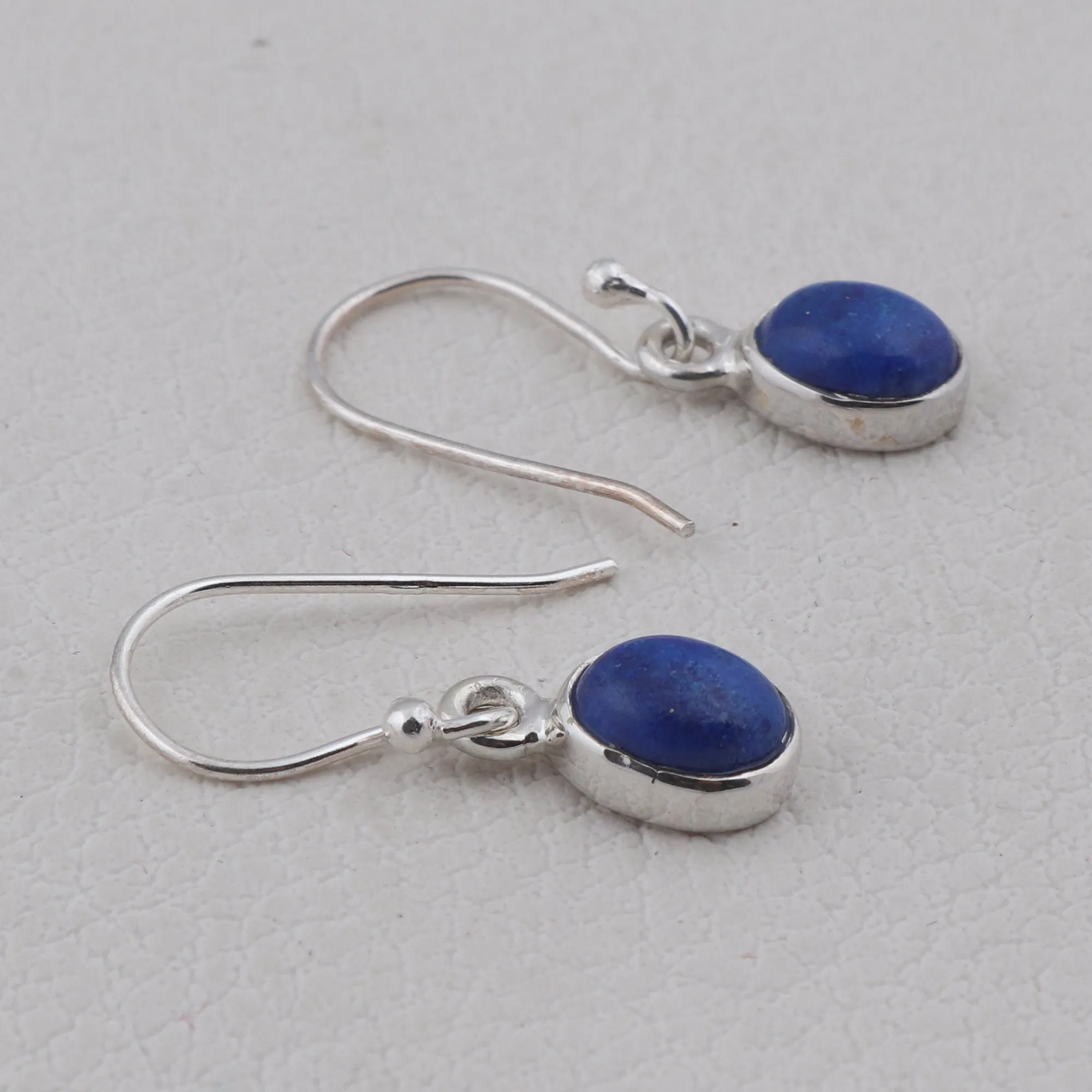 Natural Lapis Silver Earrings