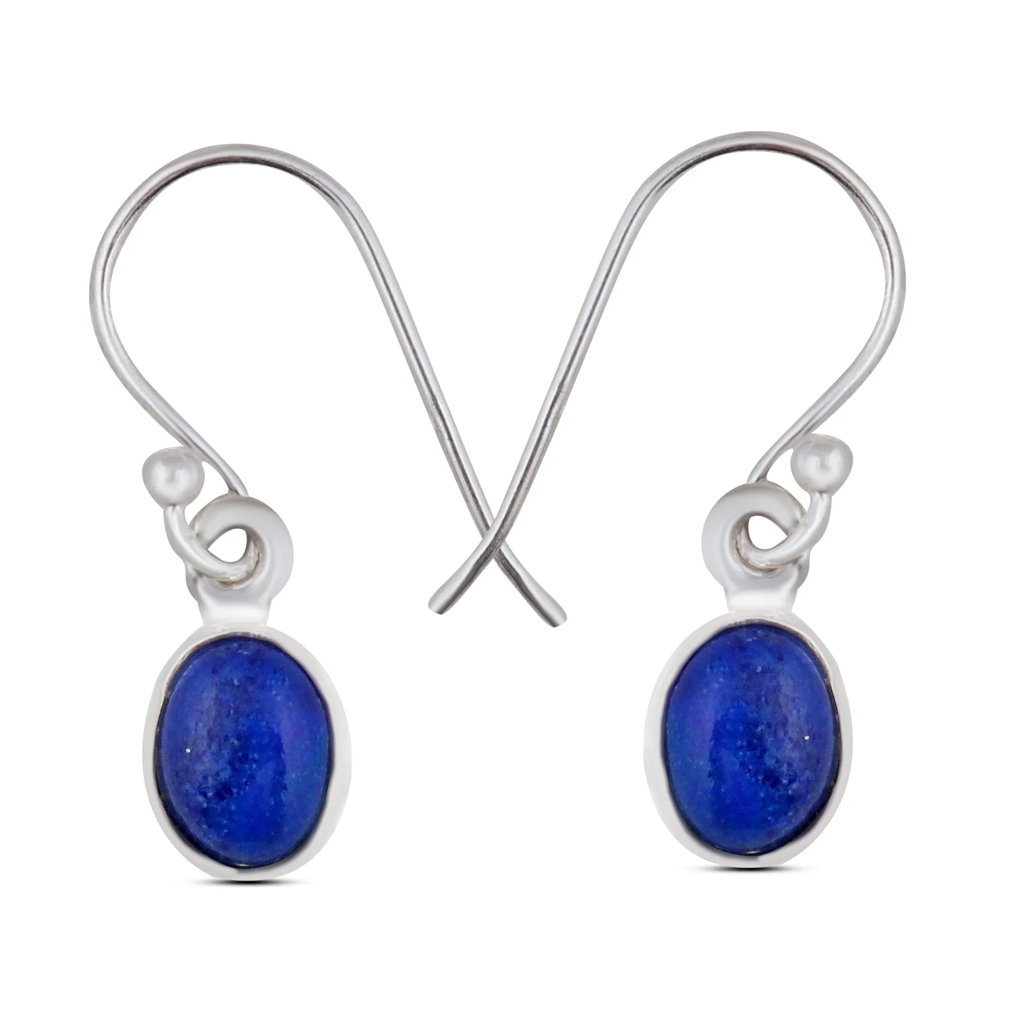 Natural Lapis Silver Earrings