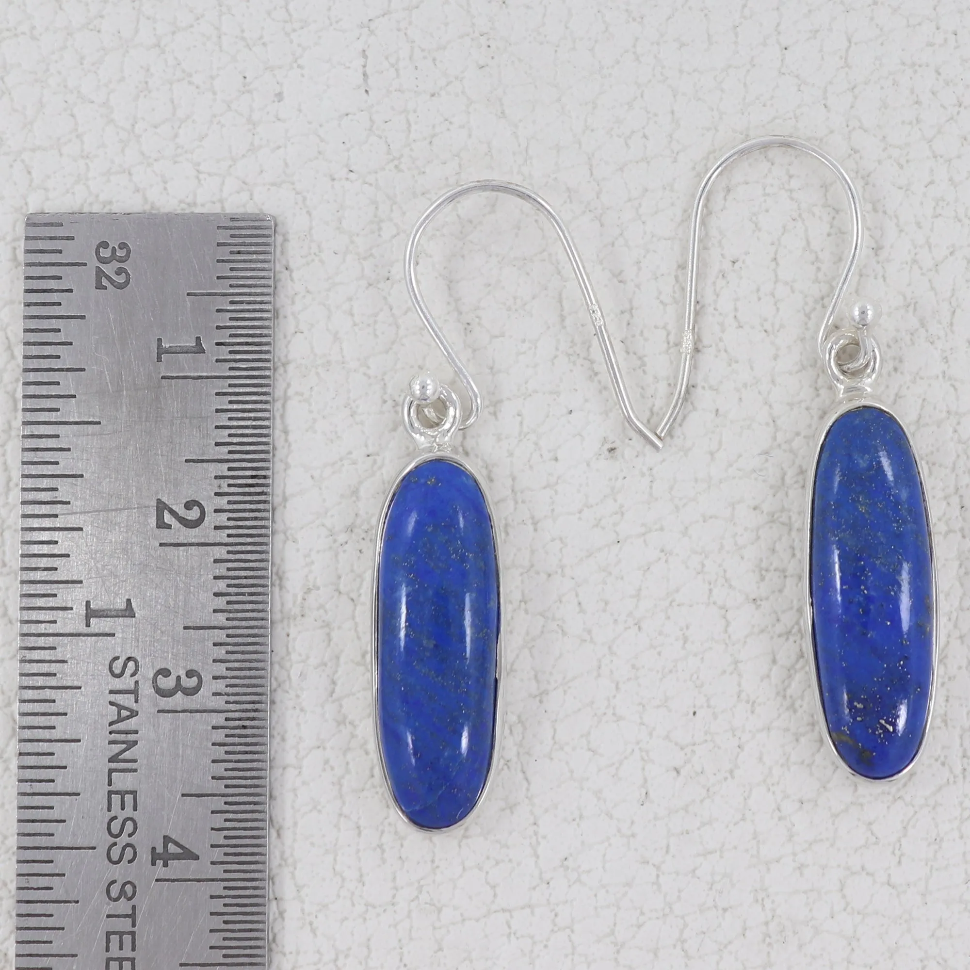 Natural Lapis Silver Earrings