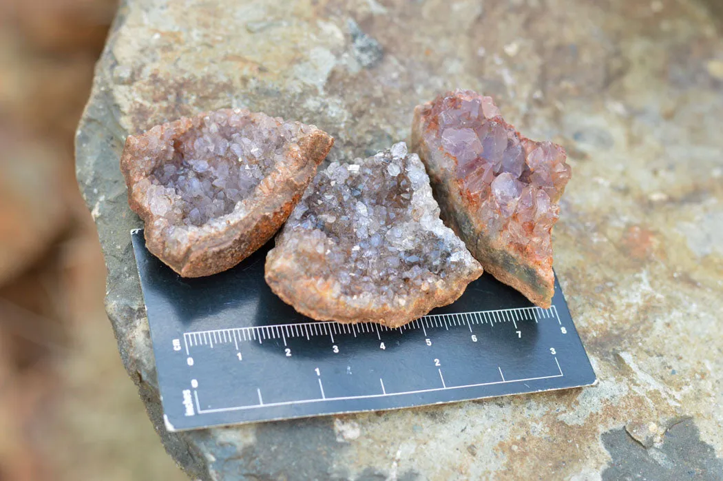 Natural Small Amethyst & Basalt Geode Specimens x 35 From Zululand, South Africa