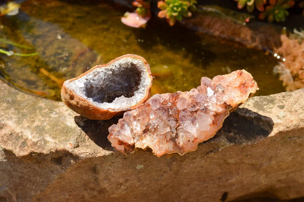 Natural Small Amethyst & Basalt Geode Specimens x 35 From Zululand, South Africa