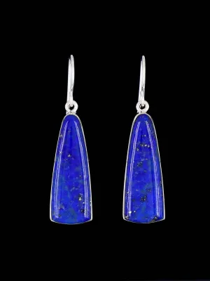 Navajo Sterling Silver Lapis Dangle Earrings