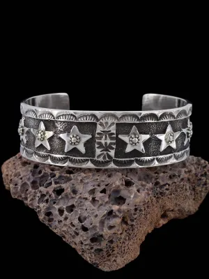 Navajo Sterling Silver Star Cuff Bracelet