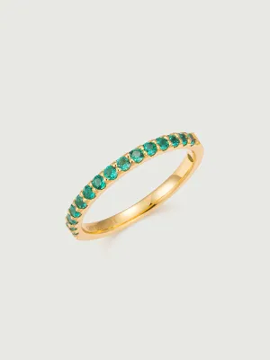 OBY Emerald Half Pave Ring