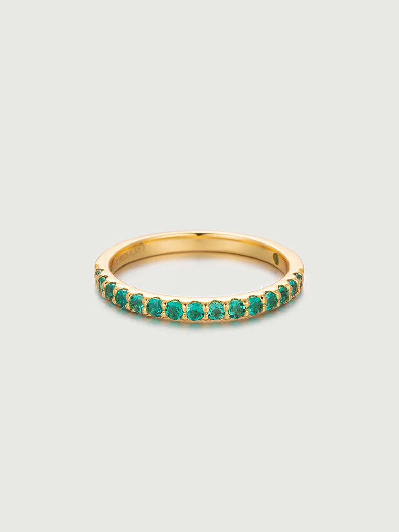 OBY Emerald Half Pave Ring