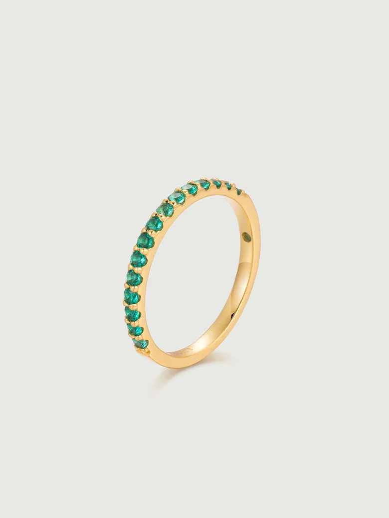 OBY Emerald Half Pave Ring