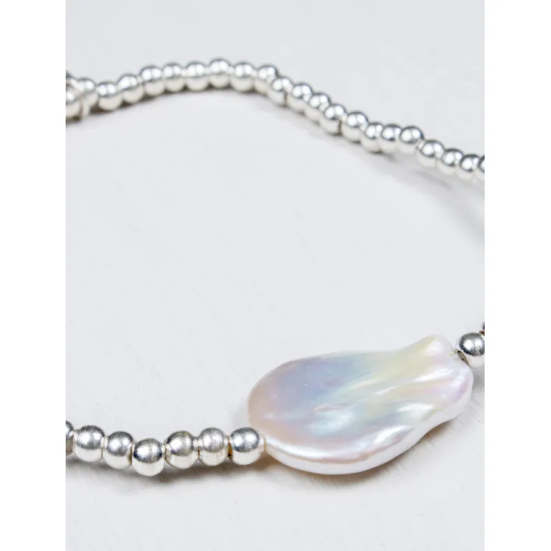 Ocean Baroque Pearl Bracelet Silver Pearl