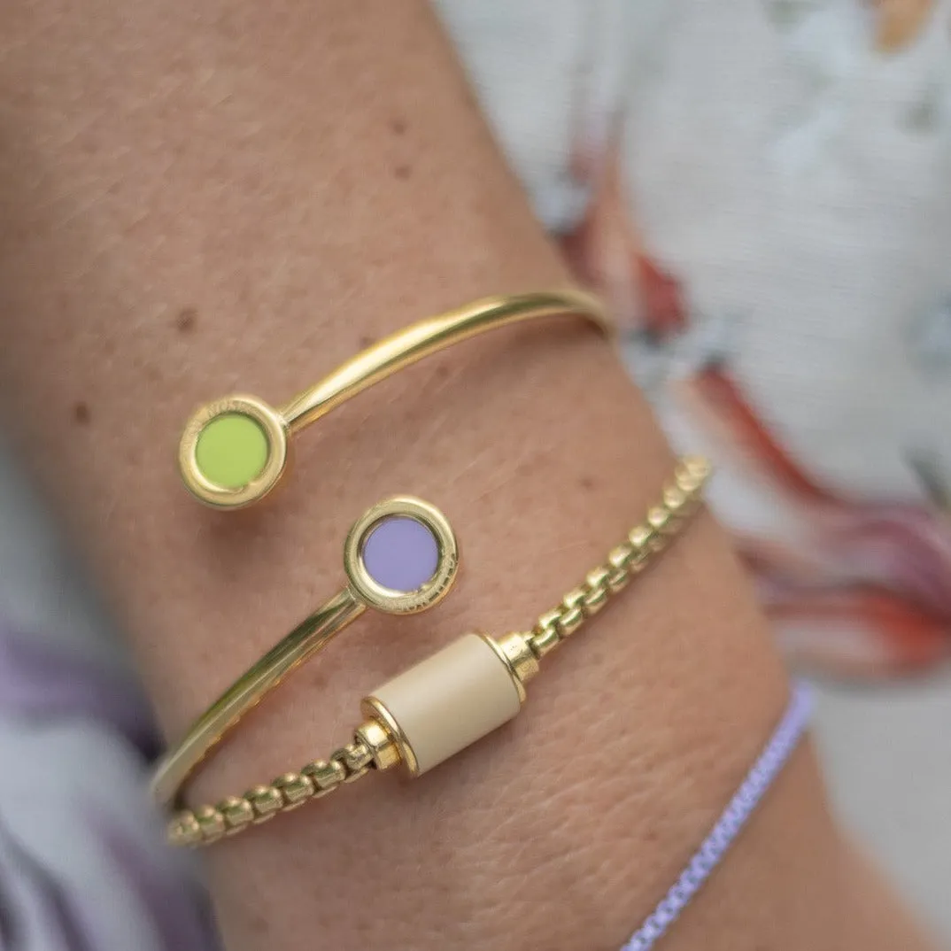 OCEAN LAVENDER AND LIME GREEN CHIPS BANGLE