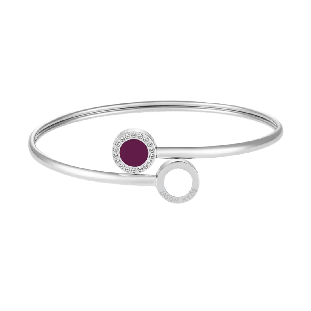 OCEAN PLUM AND WHITE CHIPS WITH ZIRCONIA BANGLE