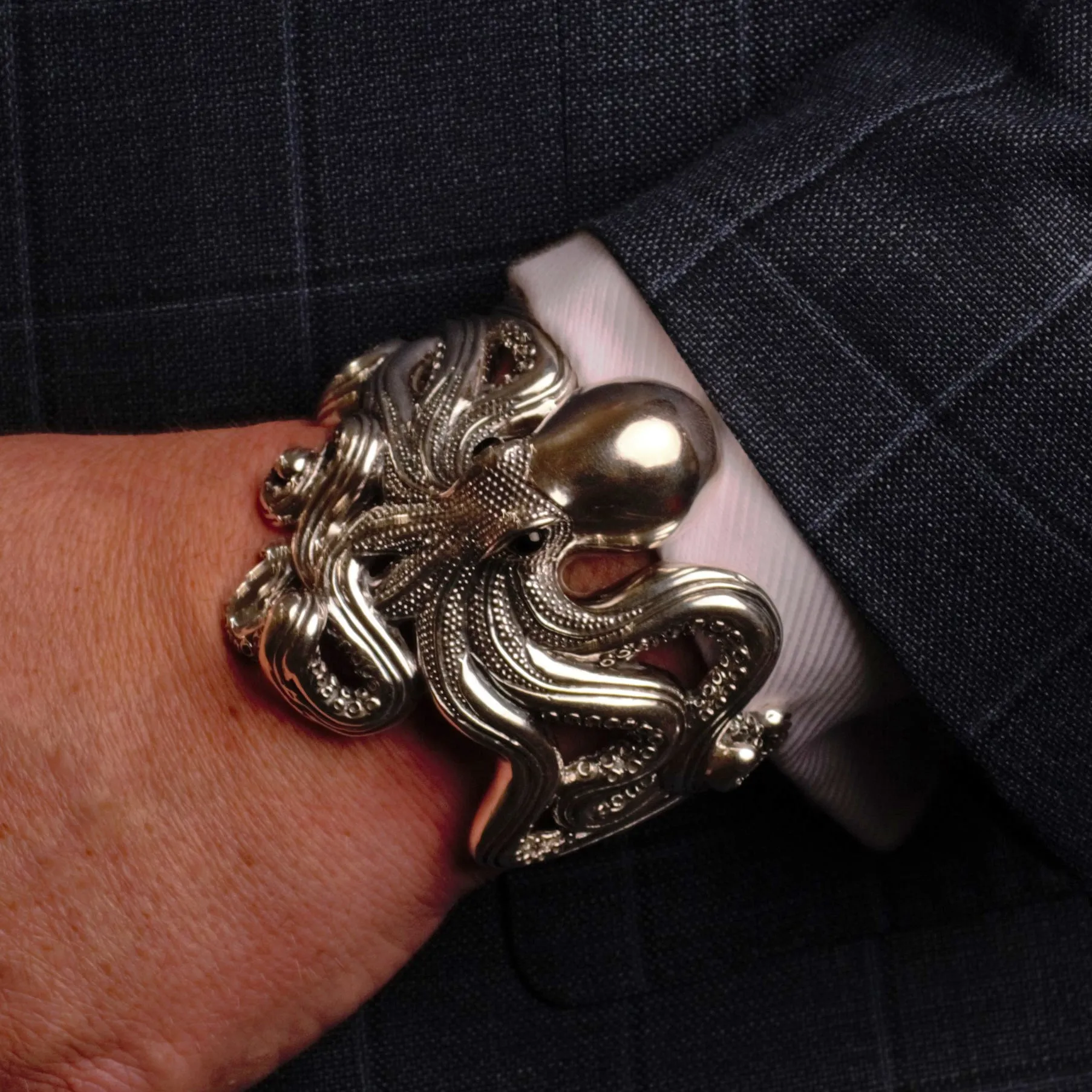 Octopus Silver Cuff Bracelet