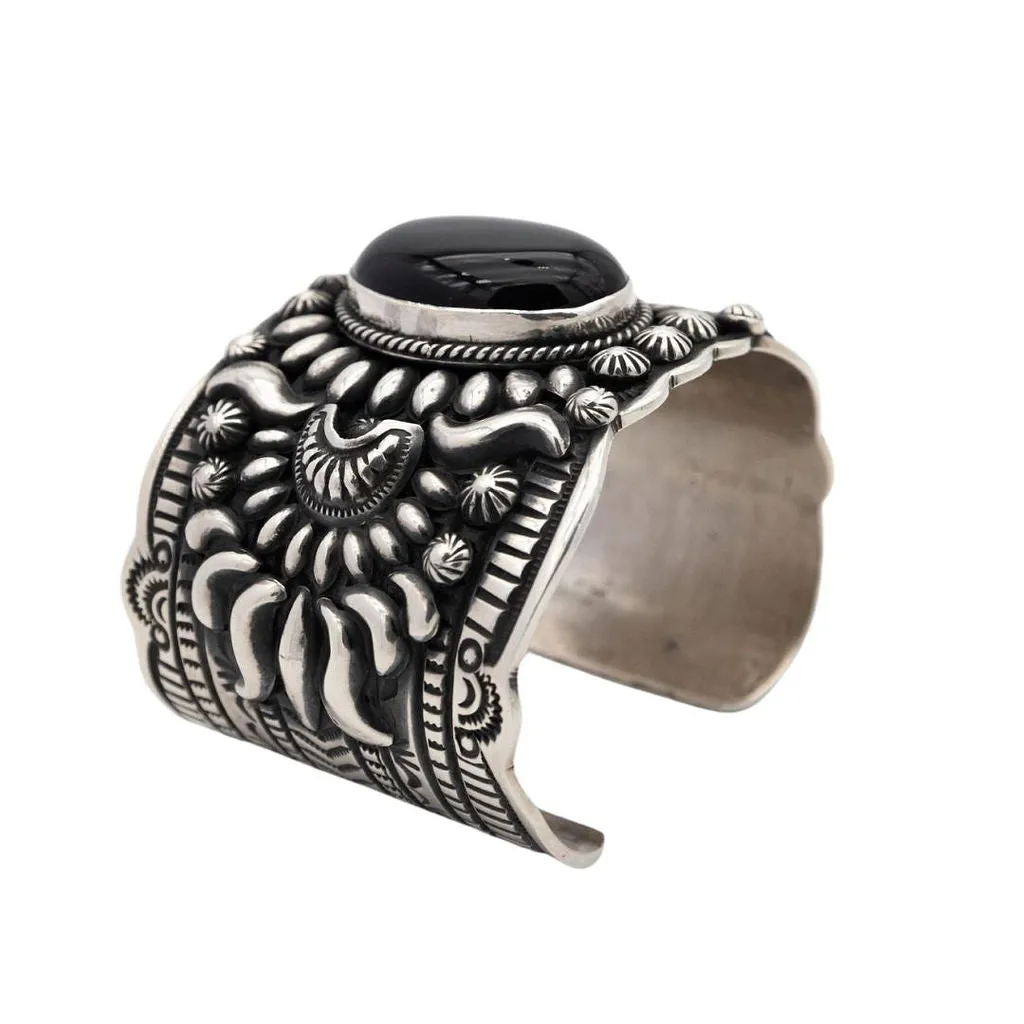 Onyx Sterling Silver Cuff