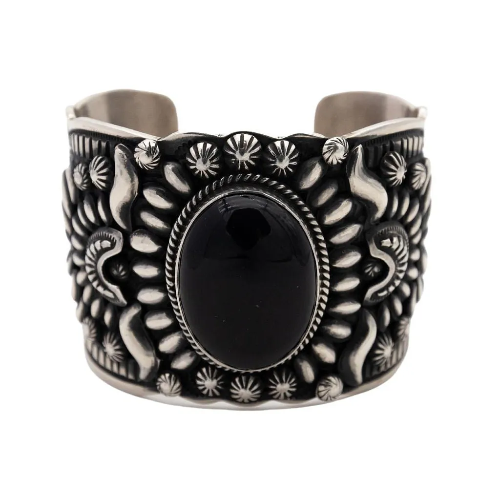 Onyx Sterling Silver Cuff
