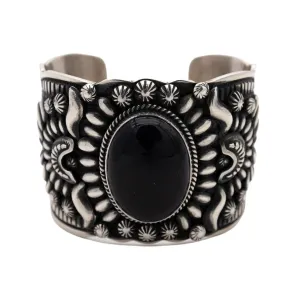 Onyx Sterling Silver Cuff