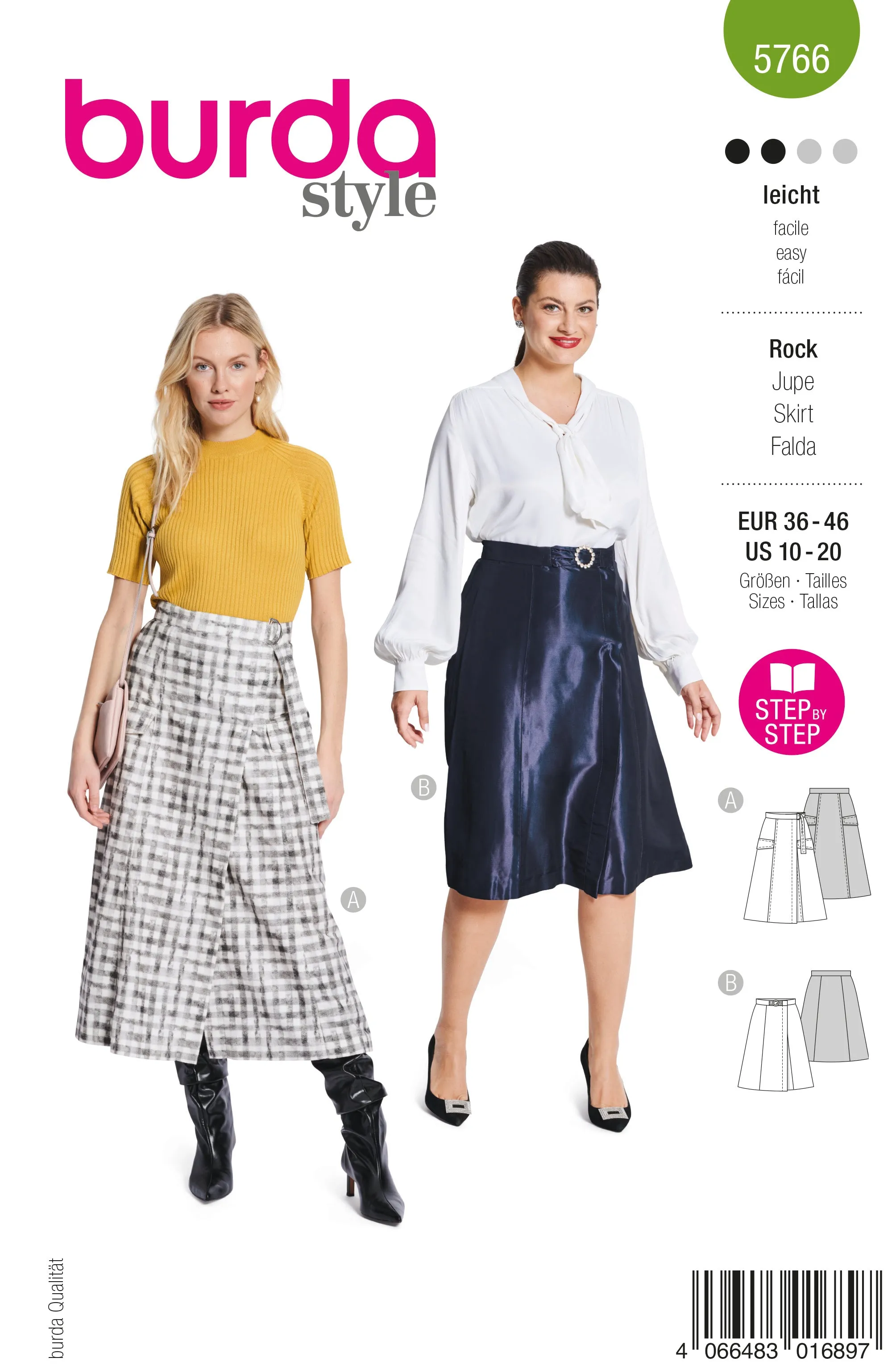 Patron Burda n°5766 : Jupe