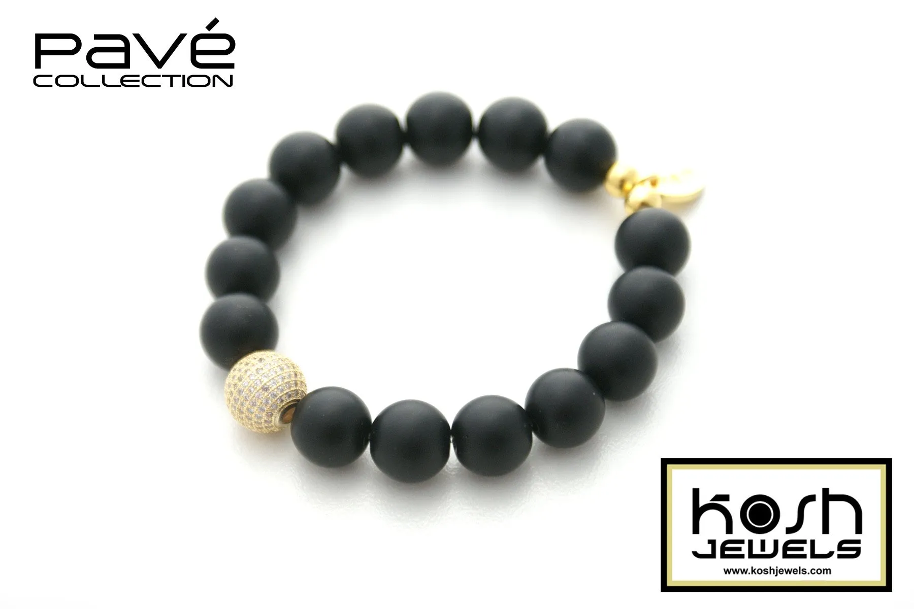 PAVÉ ONYX SIGNATURE BEADED BRACELET